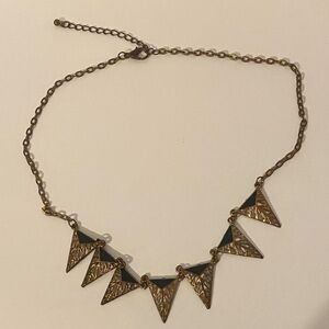 Gold and Black Geometric Necklace